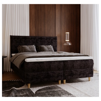 Posteľ s matracom a topperom SIDO čierna, 160x200 cm 1