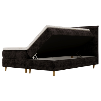 Posteľ s matracom a topperom SIDO čierna, 160x200 cm 2