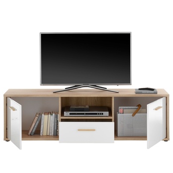 TV komoda SIERO 5 dub sonoma/biela vysoký lesk 2