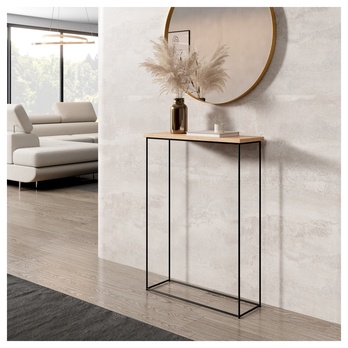 Konzolový stolík SILI čierna/dub lancelot 1