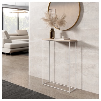 Konzolový stolík SILI biela/dub sonoma 1