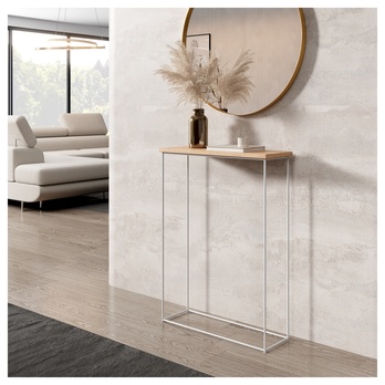 Konzolový stolík SILI biela/dub lancelot 1