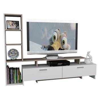 TV stolík SIMAL biela/dub 1