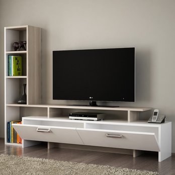 TV stolík SIMAL biela/dub 2