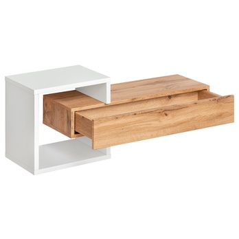 Skrinka s regálom SIMPLE 1 dub wotan/biela 1