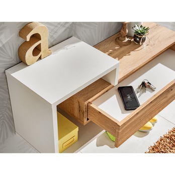 Skrinka s regálom SIMPLE 1 dub wotan/biela 2