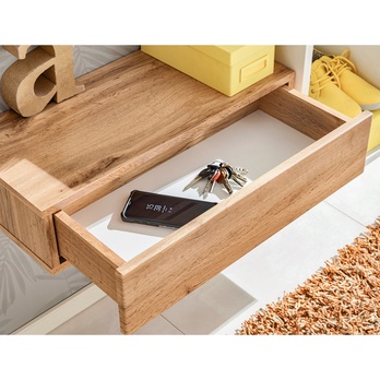 Skrinka s regálom SIMPLE 2 dub wotan/biela 1