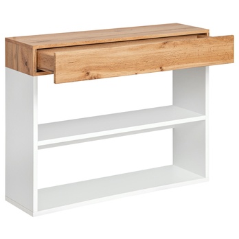 Nástenný regál SIMPLE dub wotan/biela, šírka 100 cm 1