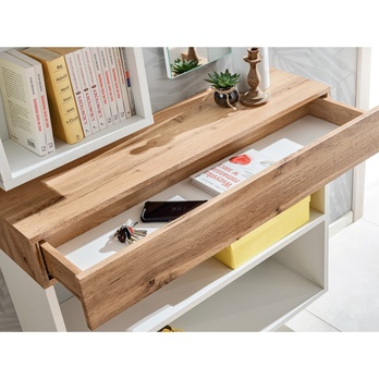 Nástenný regál SIMPLE dub wotan/biela, šírka 100 cm 2