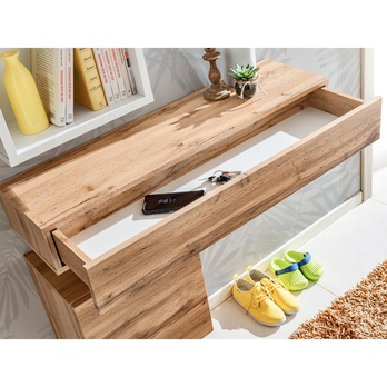 Nástenný regál SIMPLE dub wotan/biela, šírka 100 cm 3