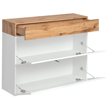 Nástenná komoda SIMPLE dub wotan/biela 1