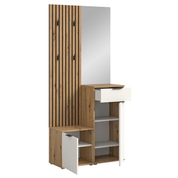 Predsieňová zostava SIMPLE biela/dub artisan 2
