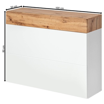 Nástenná komoda SIMPLE dub wotan/biela 6