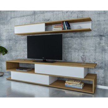 TV stena SIMS 2 teak/biela 1