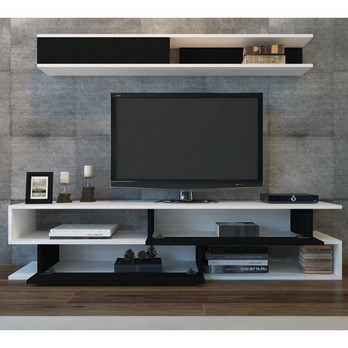 TV stena SIMS 2 biela/čierna 2