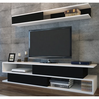 TV stena SIMS 2 biela/čierna 1