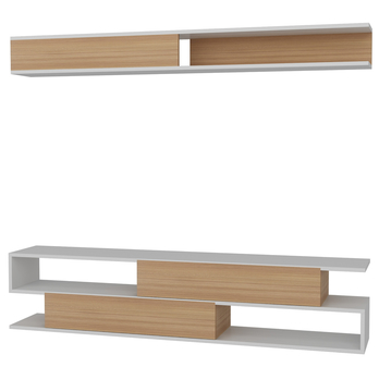 TV stena SIMS 2 teak/biela 4