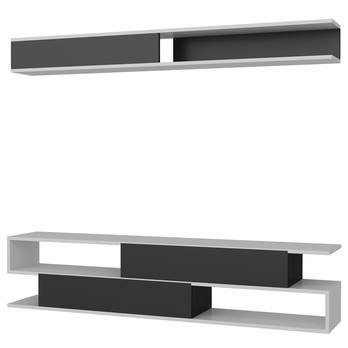 TV stena SIMS 2 biela/čierna 4