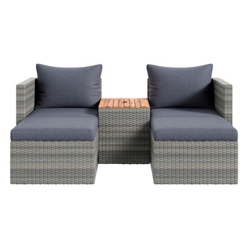 Balkónová zostava SINTRA akácia/tmavosivá 1