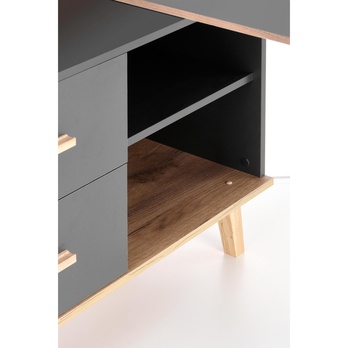 Písací stôl SIRGAU XL dub wotan/antracitová 7