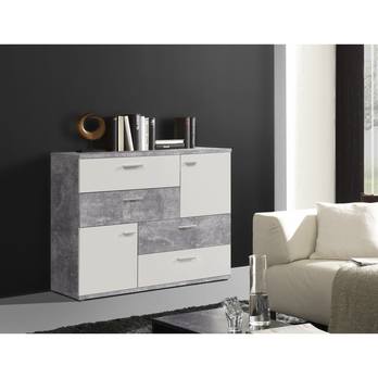 Komoda SKIVE betón/biela 1