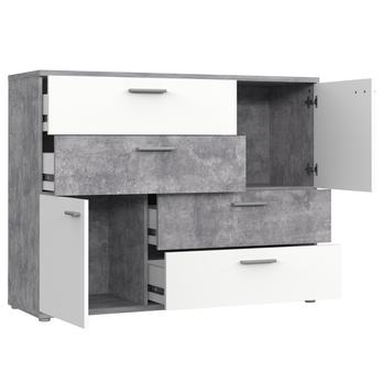 Komoda SKIVE betón/biela 2