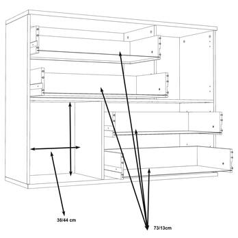 Komoda SKIVE betón/biela 6