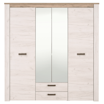 Šatníková skriňa SKYE dub biely/dub sivý 3