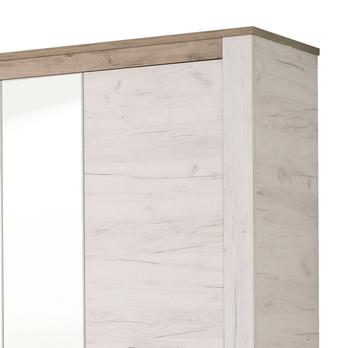 Šatníková skriňa SKYE dub biely/dub sivý 5