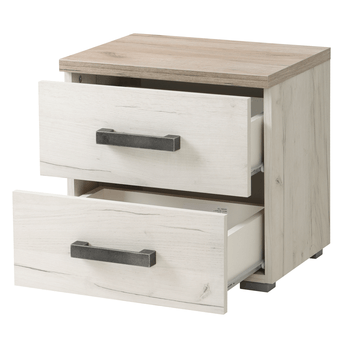 Nočný stolík  SKYE dub biely/dub sivý 2