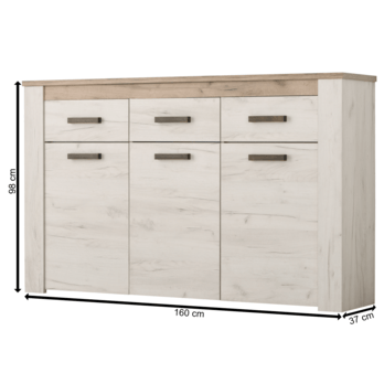 Komoda SKYE dub biely/dub sivý 5