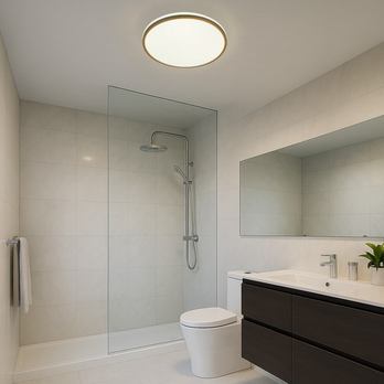 Stropné kúpeľňové svietidlo SLAVA zlatá/biela 1