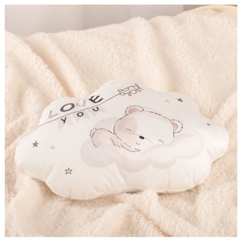 Vankúš SLEEPING LITTLE BEAR biela, 36x25 cm 2