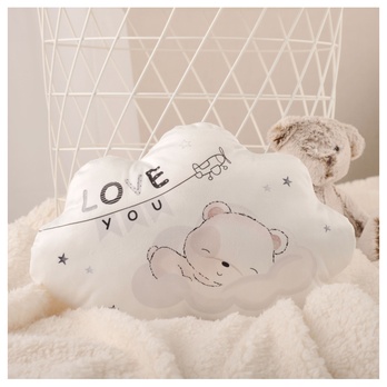 Vankúš SLEEPING LITTLE BEAR biela, 36x25 cm 1