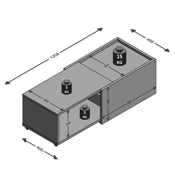 Konferenčný stolík SLIDE 1 dub artisan/čierna 5