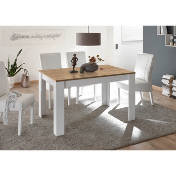 Jedálenský stôl SLIM 3 dub svetlý/biela lesklá 1