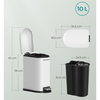 Odpadkový kôš SLIM biela, 10 l 4