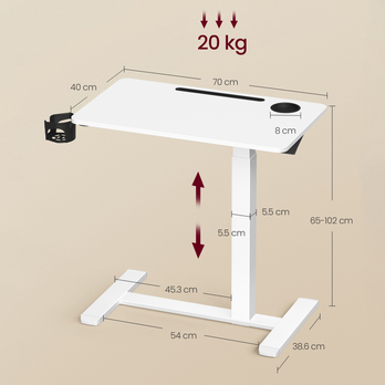 Mobilný pracovný stôl SLOT 2 biela 6