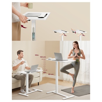 Mobilný pracovný stôl SLOT 2 biela 2