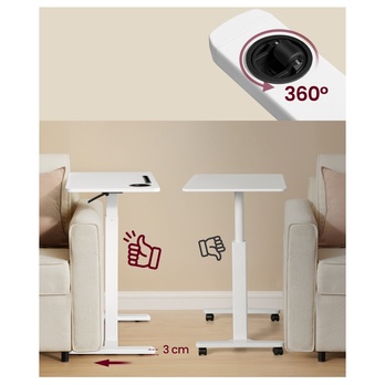 Mobilný pracovný stôl SLOT biela 3