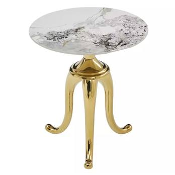 Prístavný stolík SNAKE biela/zlatá 1