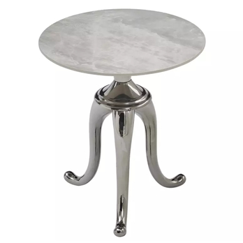 Prístavný stolík SNAKE biela/strieborná 1