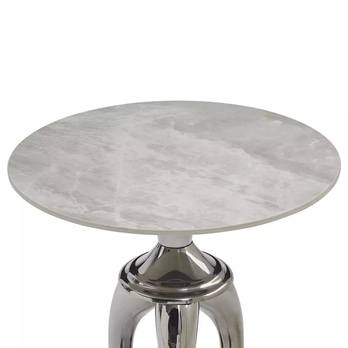 Prístavný stolík SNAKE biela/strieborná 2