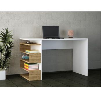 Písací stôl SNAKE biela/orech 1