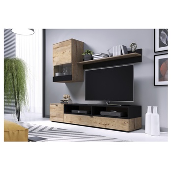 Obývacia stena SNOP dub lefkas/čierna 1