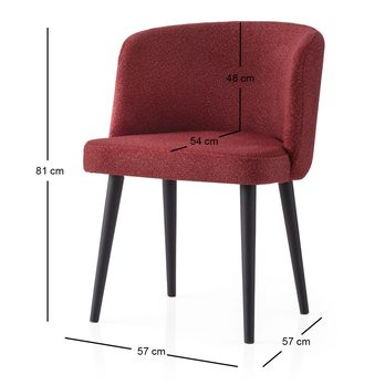 Jedálenská stolička SOFT červená/čierna, sada 4 ks 3