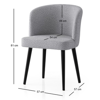 Jedálenská stolička SOFT sivá/čierna, sada 4 ks 3