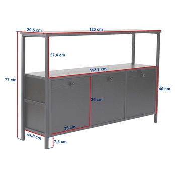 Komoda SOLACE borovica atlantic/čierna 8