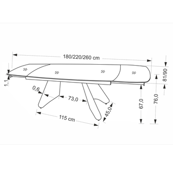 Jedálenský stôl SOLAX travertín/kašmírová 13