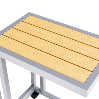 Prístavný stolík SOLED strieborná/prírodná 3